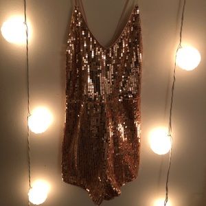 Gold Sequin Romper!
